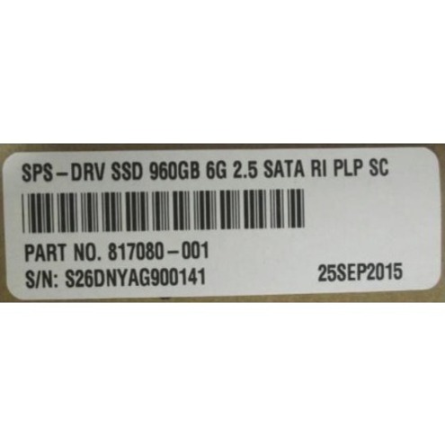 HPE 960 GB Solid State Drive - 2.5" Internal - SATA (SATA/600) - Read Intensive - Thumbnail 4