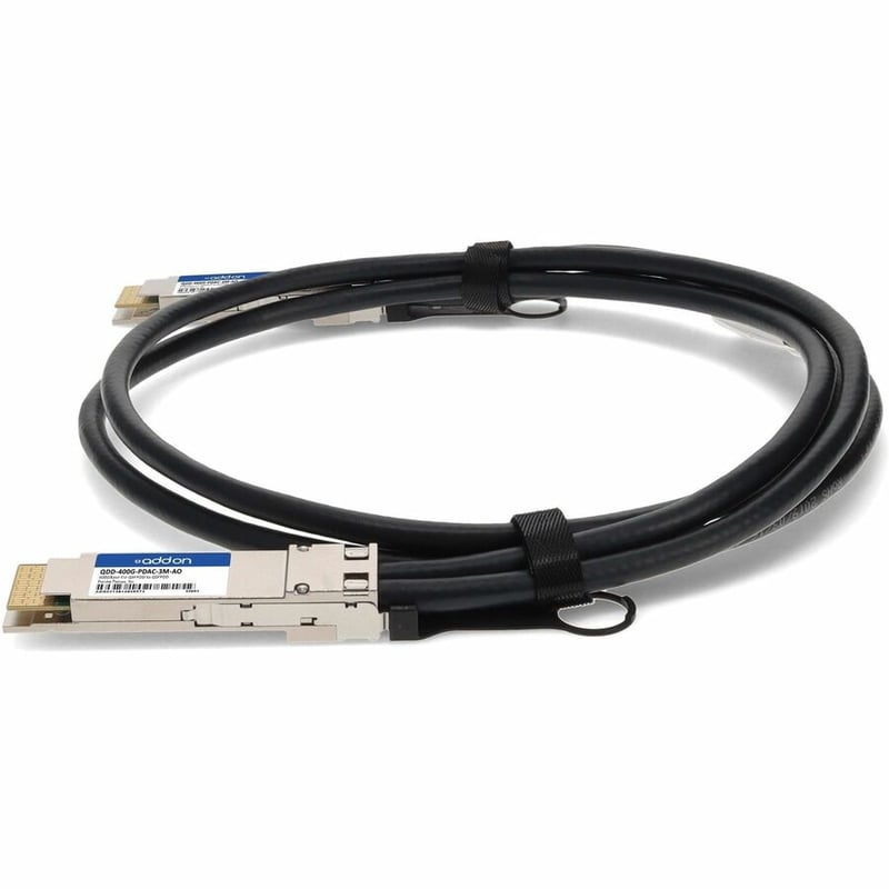 AddOn Juniper Networks® QDD-400G-PDAC-3M Compatible 400GBase-CU QSFP-DD to QSFP-DD Direct Attach Cable (Passive Twinax, 3m) - Thumbnail 2