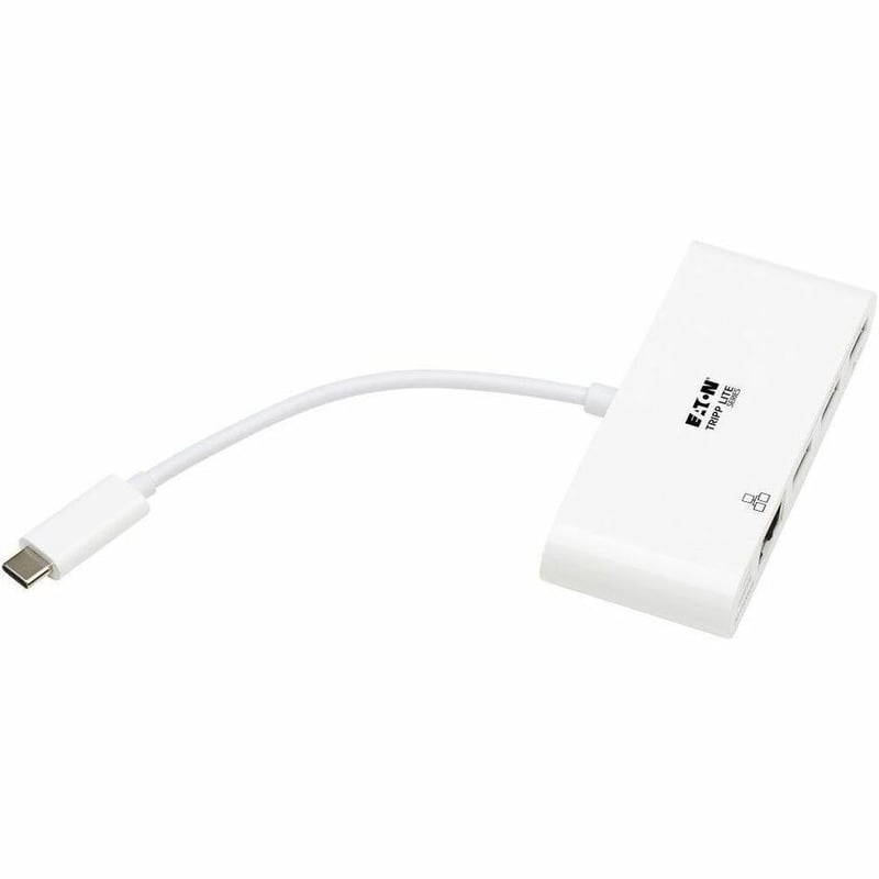Tripp Lite by Eaton 3-Port USB 3.2 Gen 1 Hub with LAN Port and Power Delivery USB-C to 3x USB-A Ports and Gigabit Ethernet White - Thumbnail 4