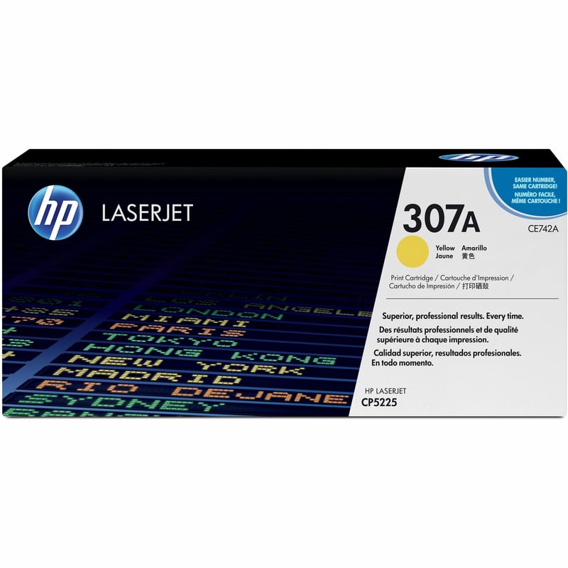 HP 307A (CE742A) Original Laser Toner Cartridge - Single Pack - Yellow - 1 Each - Thumbnail 1