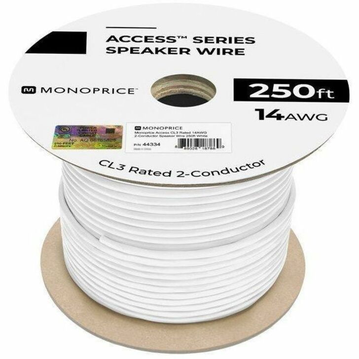 MONOPRICE ACCESS SERIES 14AWG CL3 RATED 2-CONDUCTOR SPEAKER WIRE 250FT WHITE - Thumbnail 3