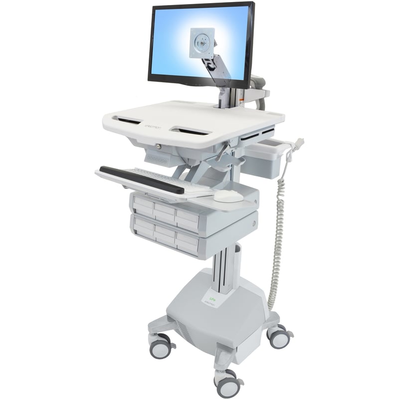 Ergotron StyleView Cart with LCD Arm, LiFe Powered, 6 Drawers - Thumbnail 1