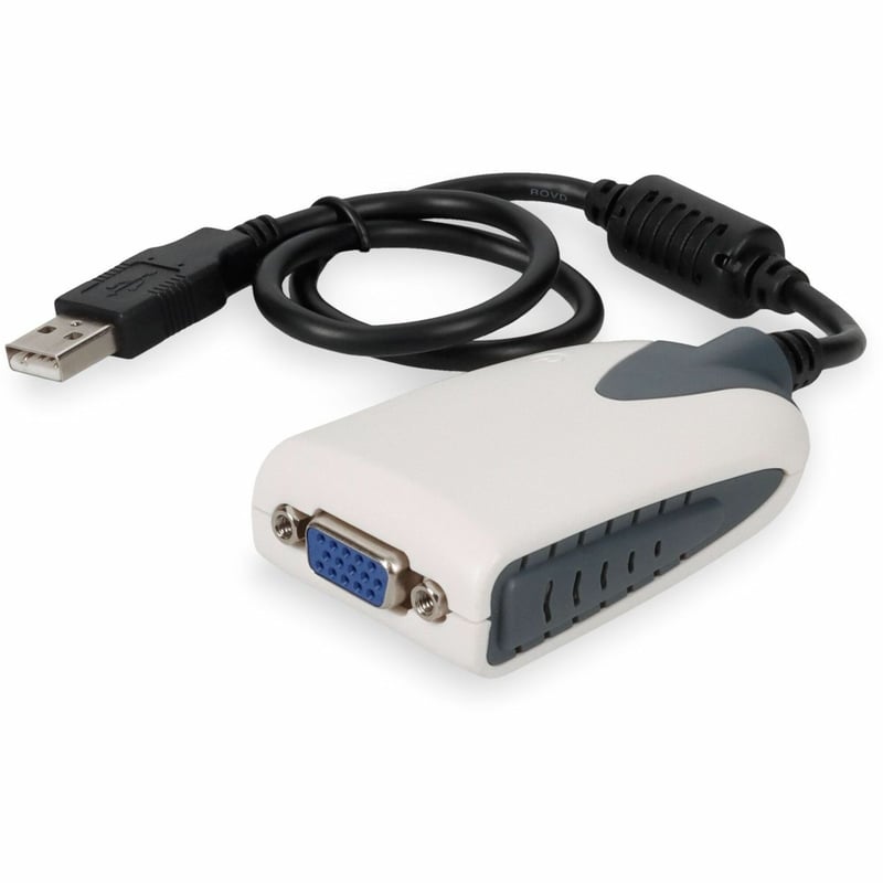 AddOn 5-Pack of USB A 2.0 Male to VGA Female Black Adapters - Thumbnail 1