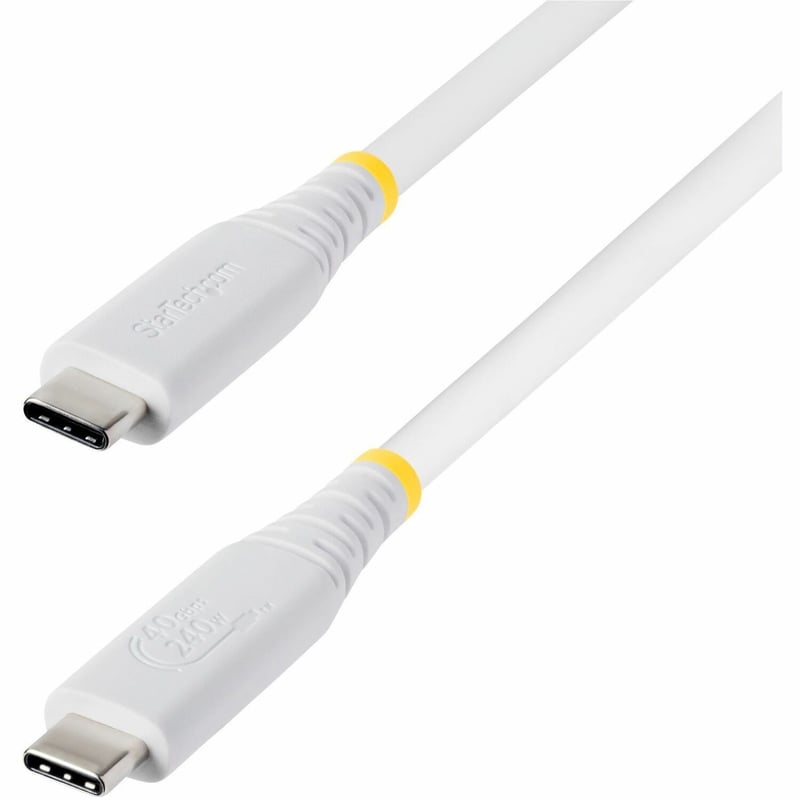 3FT USB4 CABLE WHITE USB-IF CERTIFIED 8K60/DP2.1/240W/40GBPS - Thumbnail 1