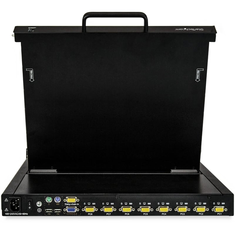 StarTech.com 8 Port Rackmount KVM Console w/ Cables - Integrated KVM Switch w/ 17" LCD - 1U LCD KVM Drawer 50000 MTBF - USB + VGA Support - Thumbnail 3