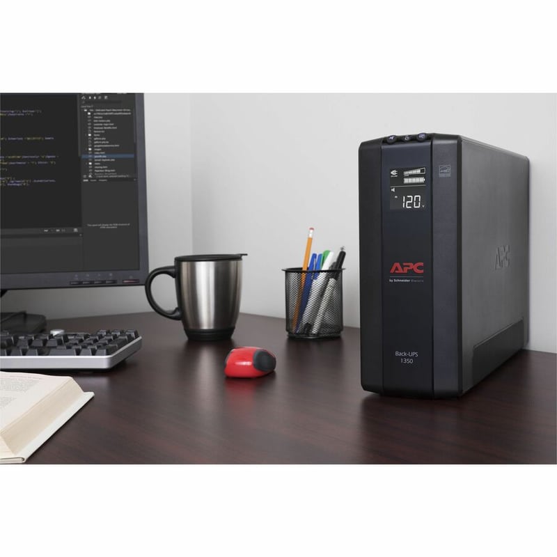 APC Back-UPS 1350, Compact Tower, 1350VA, 120V, AVR, LCD, 10 NEMA outlets (5 surge) - Thumbnail 2