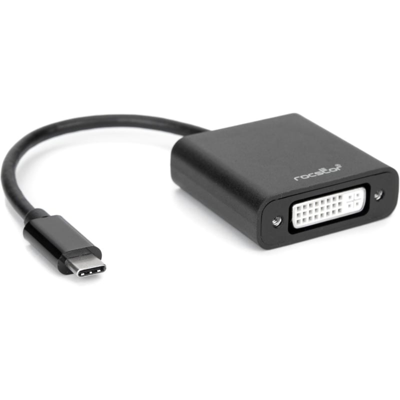 Rocstor Premium USB-C to DVI Adapter M/F- 6" - USB Type-C to DVI Converter adapter for MacBook, Macbook Pro, ChromeBook or any other USB Type C devices connecting to Displayport. Use for Monitor, Projector, and - Thumbnail 1