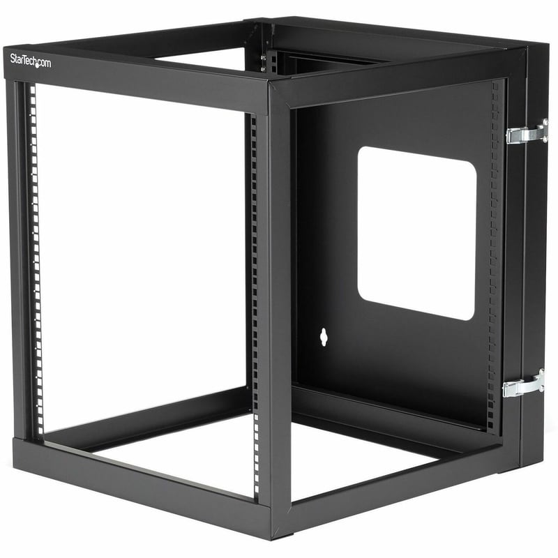 StarTech.com 4-Post 12U Hinged Wall-Mount Network Rack, 19" Open Frame Server Rack, Wall Mount Data Rack for IT Computer Equipment, TAA~ - Thumbnail 1