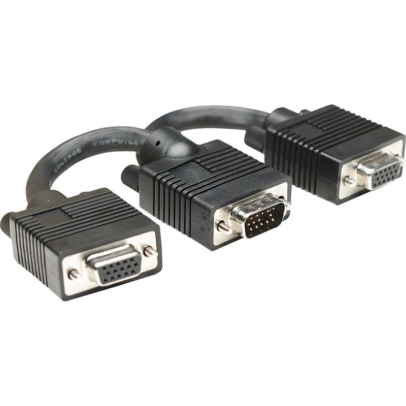 Manhattan SVGA Y Cable - HD15 male / 2 HD15 Female - 6" - Black - Thumbnail 3