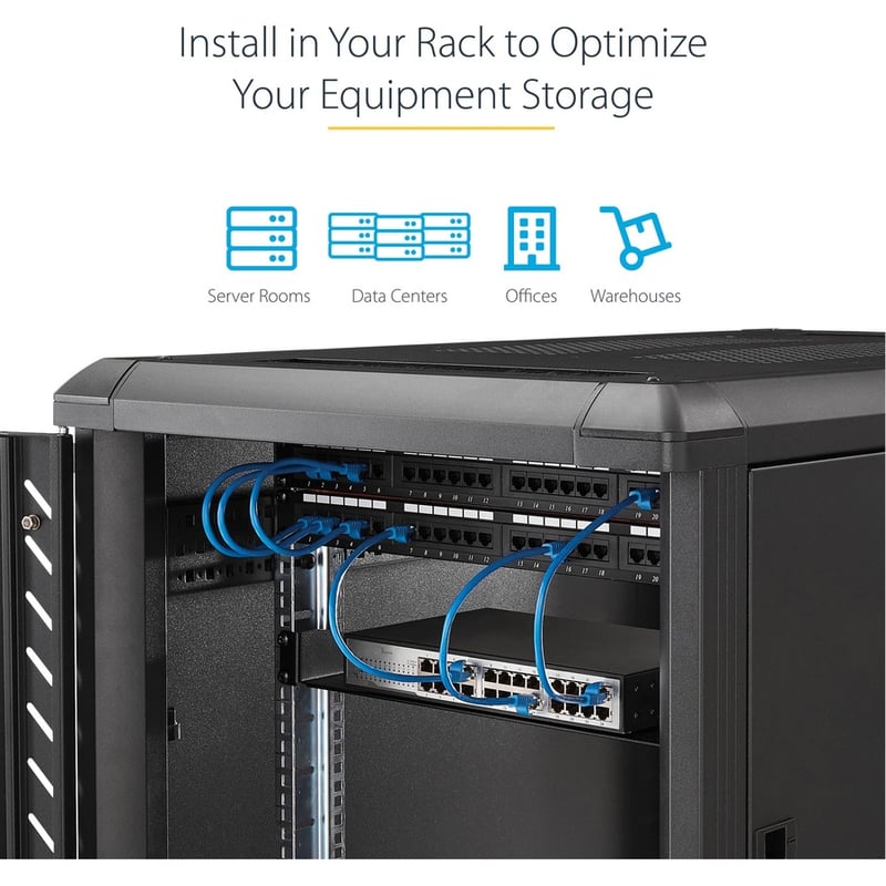 StarTech.com 2U Server Rack Cabinet Shelf - Fixed 18" Deep Cantilever Rackmount Tray for 19" Data/AV/Network Enclosure - Weight Cap. 125lbs/56kg