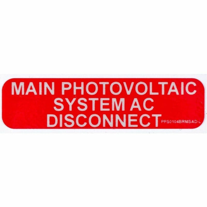 PV AC DISCONNECT LABEL 1X4