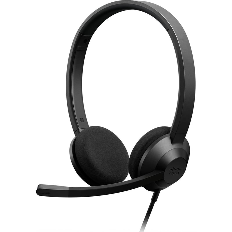 Cisco Headset 322 Wired Dual On-Ear Carbon Black USB-A - Thumbnail 2