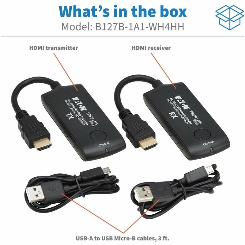 MINI WIRELESS HDMI EXTENDER KIT PIGTAIL TRANSMITTER/RECEIVER 4K 20M - Thumbnail 5