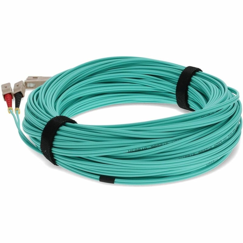 AddOn 42m SC to SC Aqua OM4 Duplex OFNR (Riser-Rated) Fiber Patch Cable - Thumbnail 3