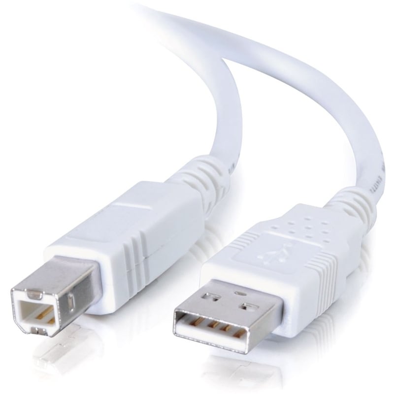 C2G 16.4ft USB to USB B Cable - USB A to USB B - USB 2.0 - White - M/M - Thumbnail 1