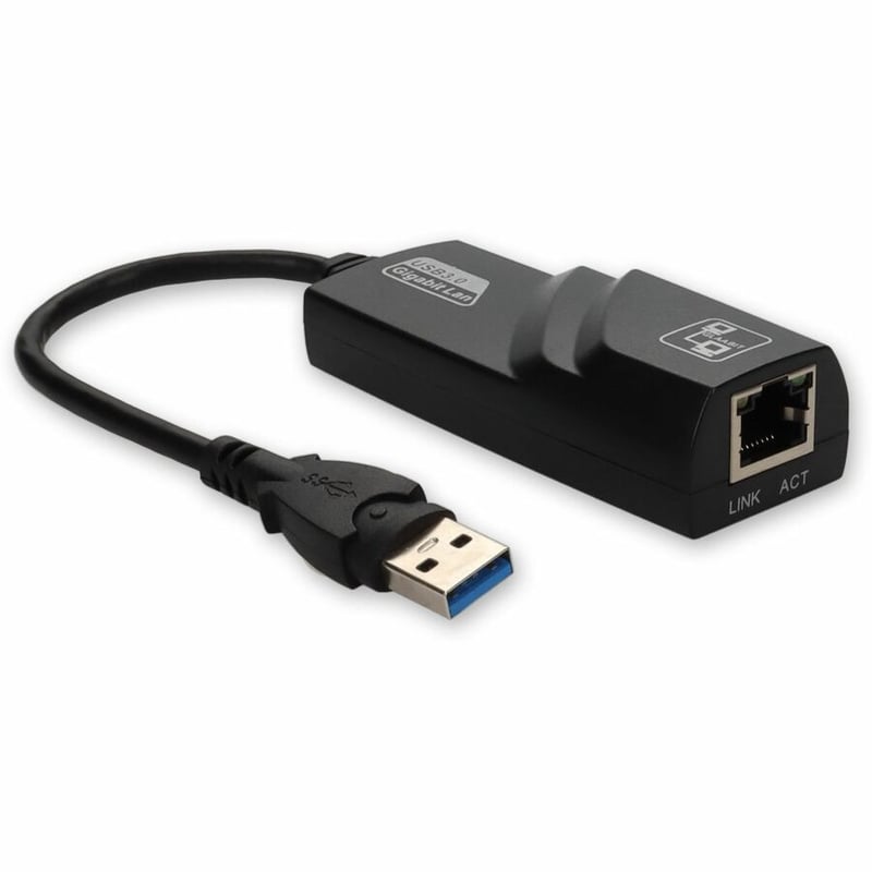 AddOn Lenovo 4X90E51405 Compatible USB 3.0 (A) Male to RJ-45 Female Black Adapter - Thumbnail 3