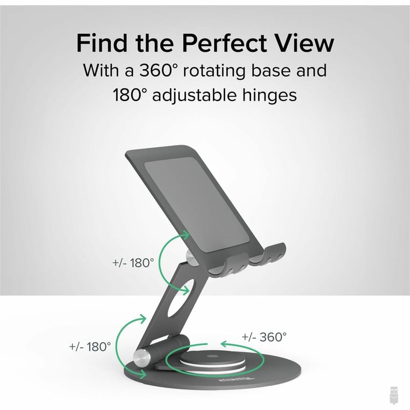 Plugable Swivel Tablet Stand Holder, 360 Rotating Base Tablet Holder for Phones and Tablets up to 12.9" - Thumbnail 4