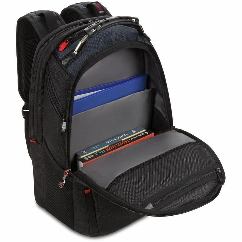 SwissGear Ibex Pro 610264 Carrying Case (Backpack) for 16" Tablet, Notebook, Book, Paperwork, Magazine, Accessories - Black, Navy - Thumbnail 5