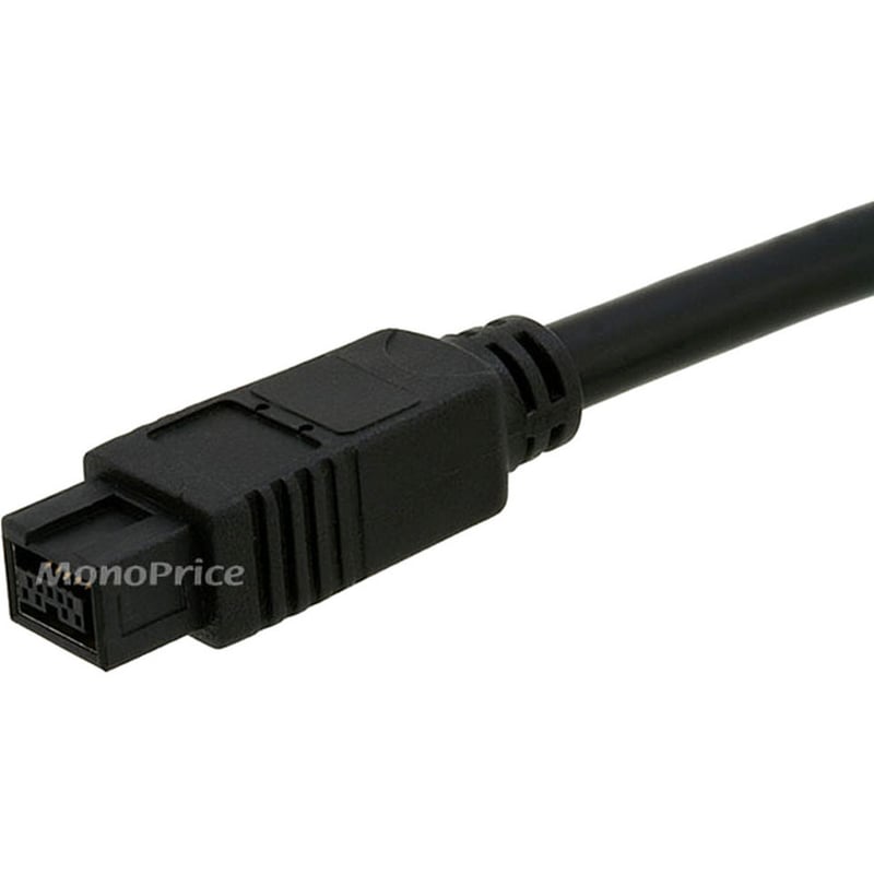 Monoprice 9-pin/ 9-pin BETA FireWire 800 - FireWire 800 Cable, 10FT, Black - Thumbnail 2