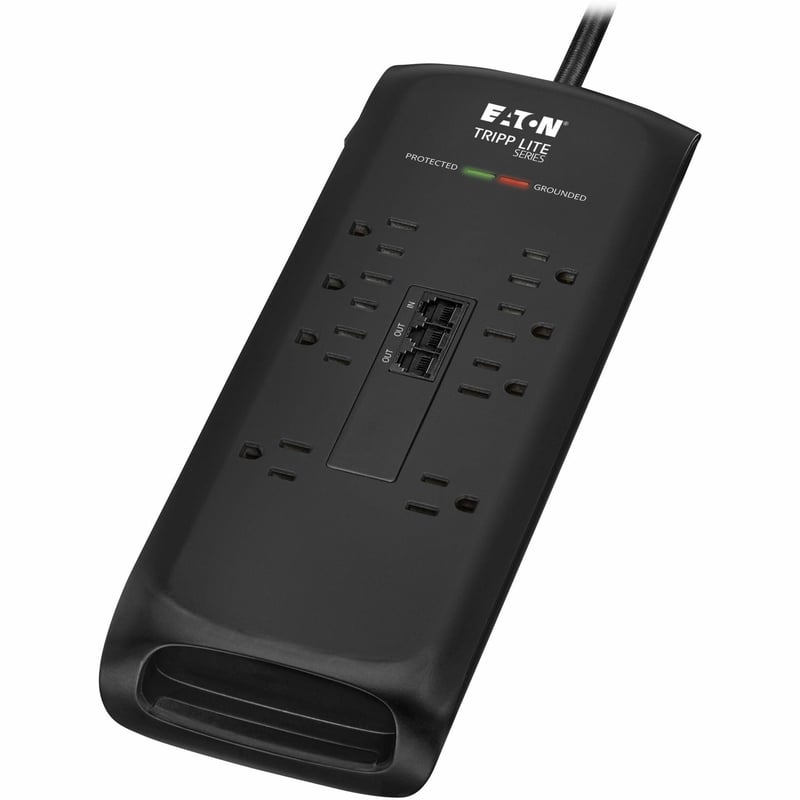 8-OUTLET SURGE PROTECTOR 5-15R 2400J TEL/MODEM 8 FT. BRAIDED CORD - Thumbnail 1