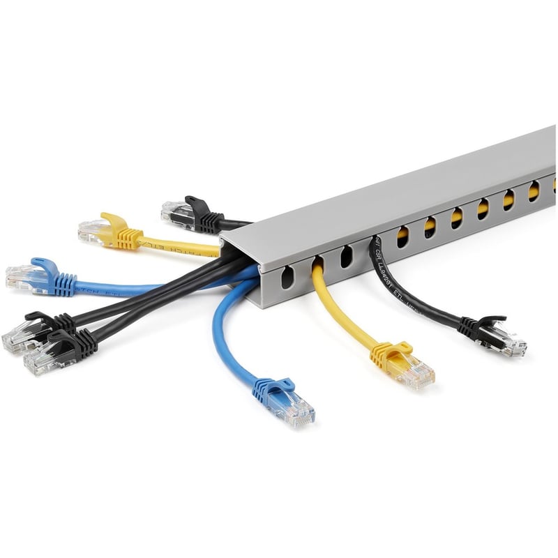 StarTech.com Cable Management Raceway with Cover 1-1/2"(38mm)W x 1"(25mm)H, 6.5ft(2m) length, 3/8"(8mm) Slots, Wall Wire Duct, UL Listed - Thumbnail 3