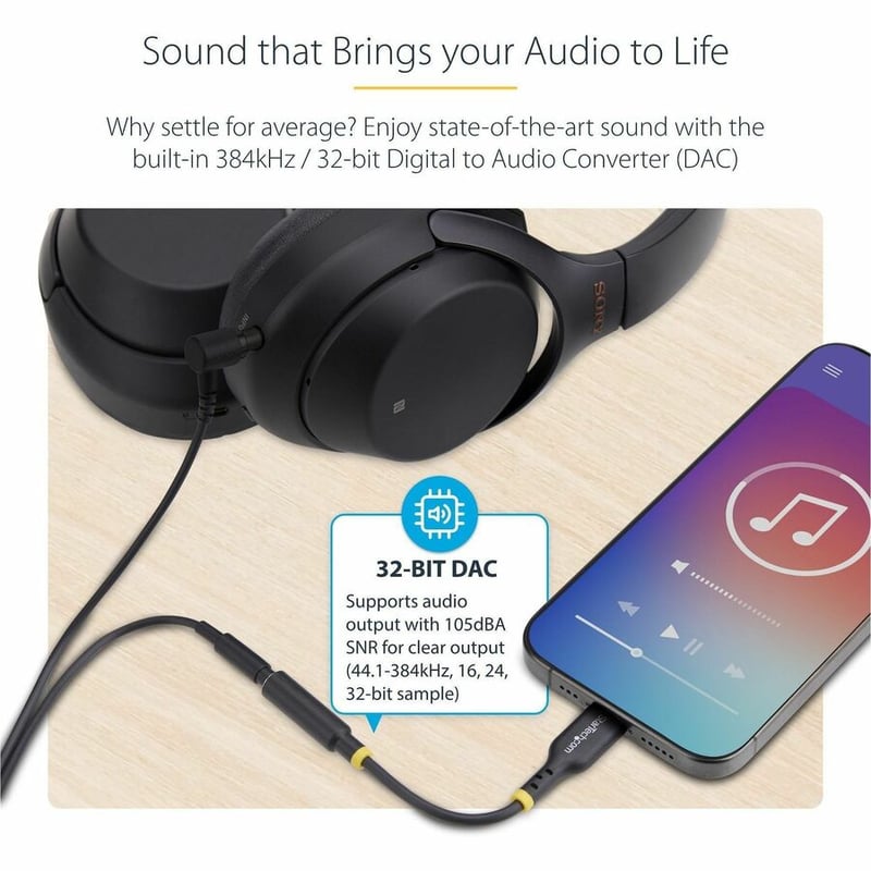 USB-C AUDIO ADAPTER TO 3.5MM TRRS HEADPHONE JACK - TYPE-C DONGLE - Thumbnail 4