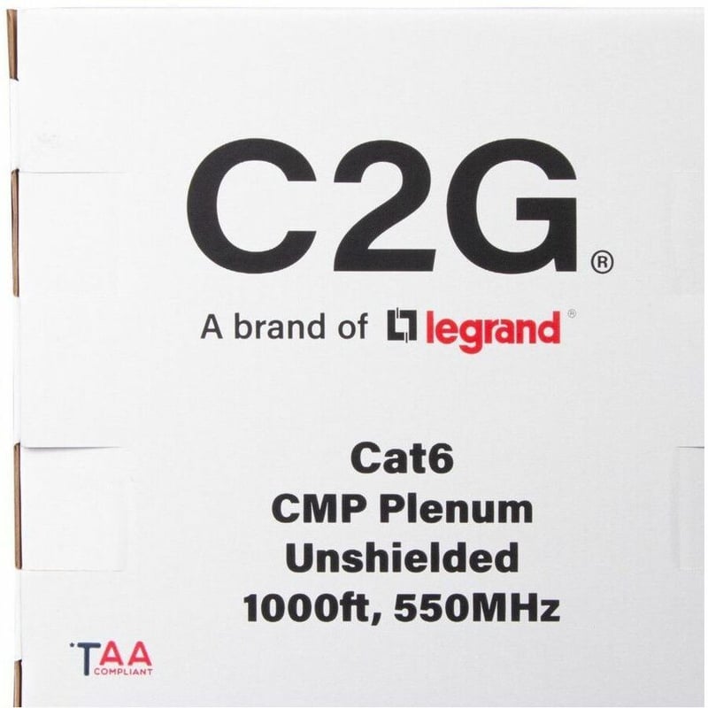 C2G BULK CAT6 UTP CMP TAA GREEN C2G 1000FT CAT6 ETHERNET CABLE CMP - Thumbnail 5