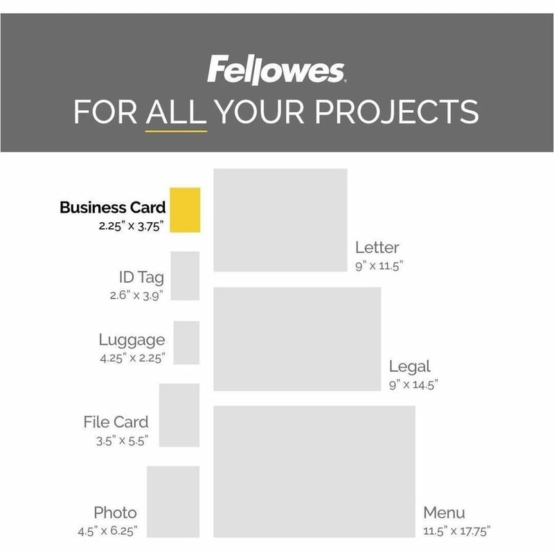Fellowes Glossy Pouches - Business Card, 10 mil, 100 pack - Thumbnail 4