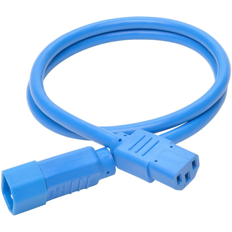 Eaton Tripp Lite Series Heavy-Duty PDU Power Cord, C13 to C14 - 15A, 250V, 14 AWG, 3 ft. (0.91 m), Blue - Thumbnail 2