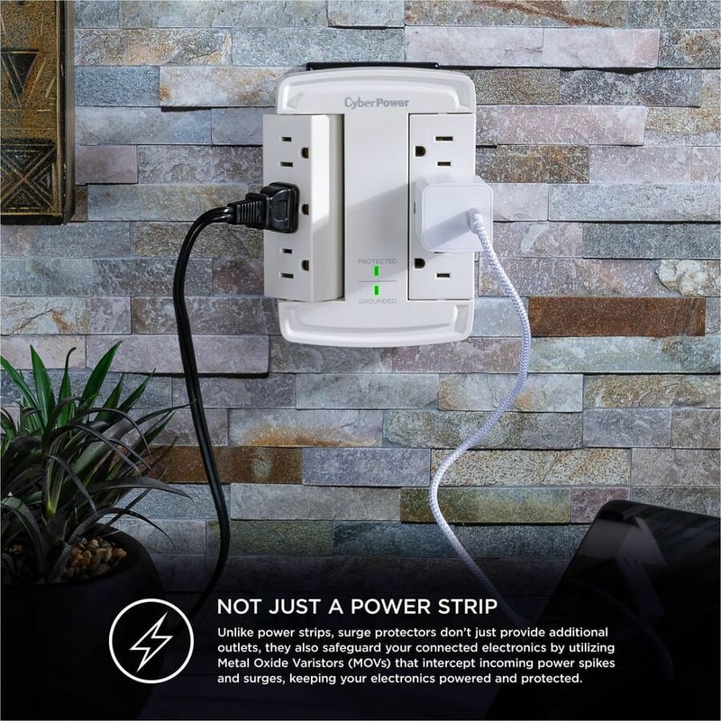 CYBERPOWER CSB6WS SURGE 800V 5-15P WALL TAP WHITE - Thumbnail 5