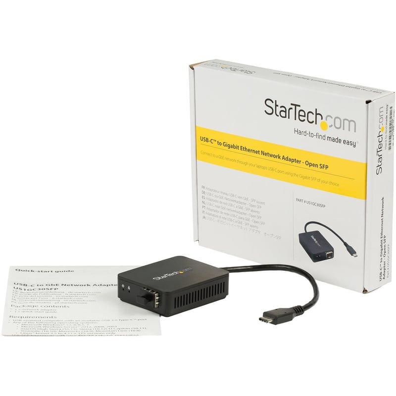 StarTech.com USB C to Fiber Optic Converter - Open SFP - USB 3.0 Gigabit Ethernet Network Adapter - 1000BASE-SX/LX - Windows / Mac / Linux - Thumbnail 4