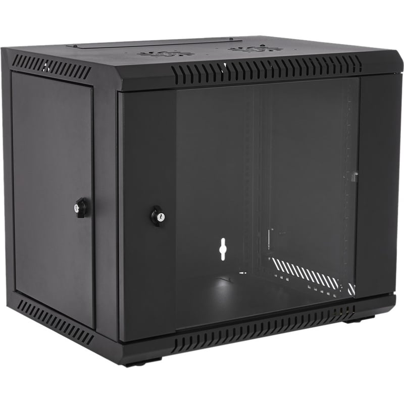 V7 9U Rack Wall Mount Glass Door Enclosure - Thumbnail 1