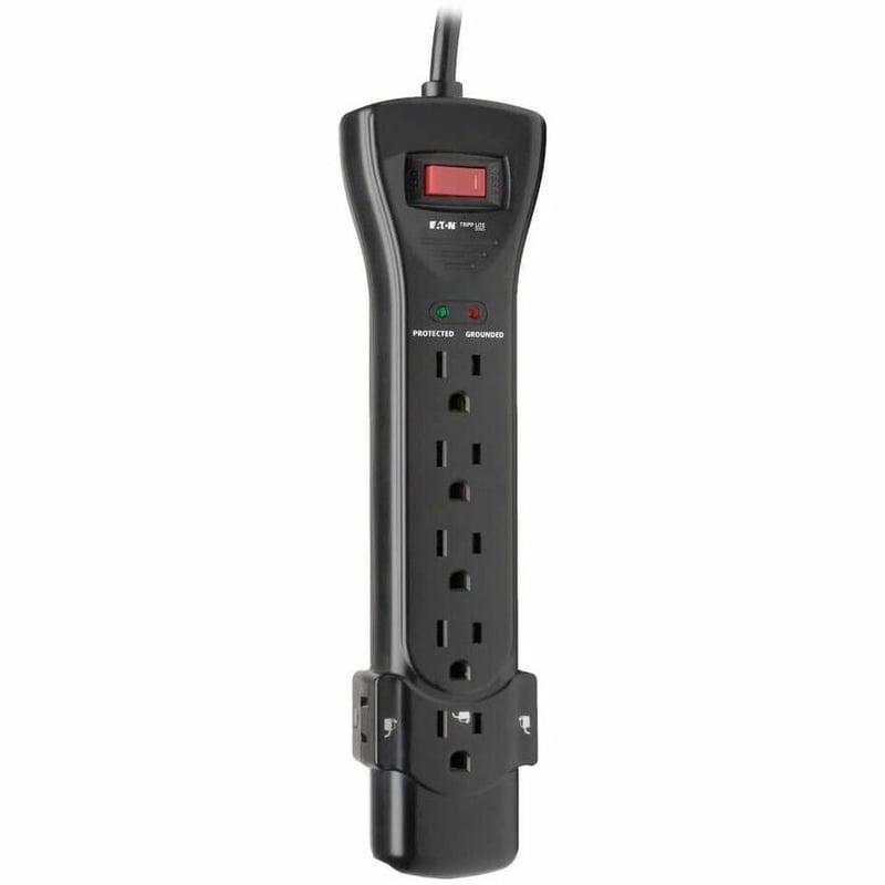 Tripp Lite by Eaton Protect It! 7-Outlet Surge Protector 7 ft. Cord with Right-Angle Plug 2160 Joules Diagnostic LEDs Black Housing - Thumbnail 4