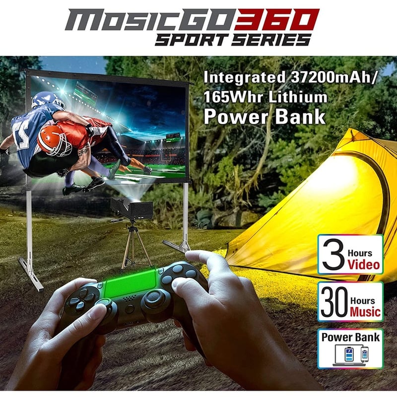 EliteProjector MosicGO MGS-AR100W Ultra Short Throw DLP Projector - 16:9 - Portable - Black - Thumbnail 5