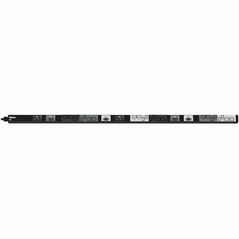 BASIC PDU 32AMP (12)C13(12)C1 ERFORATED 700MM X 45RU BLACK - Thumbnail 1