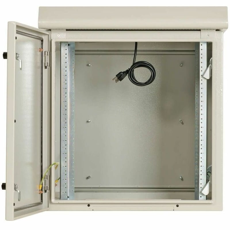 Tripp Lite by Eaton SmartRack Industrial Enclosure with Lock - NEMA 3R, Wall Mount, Metal Construction, Hinged Back, Internal Fans, 32 in. Depth, 12U, Gray