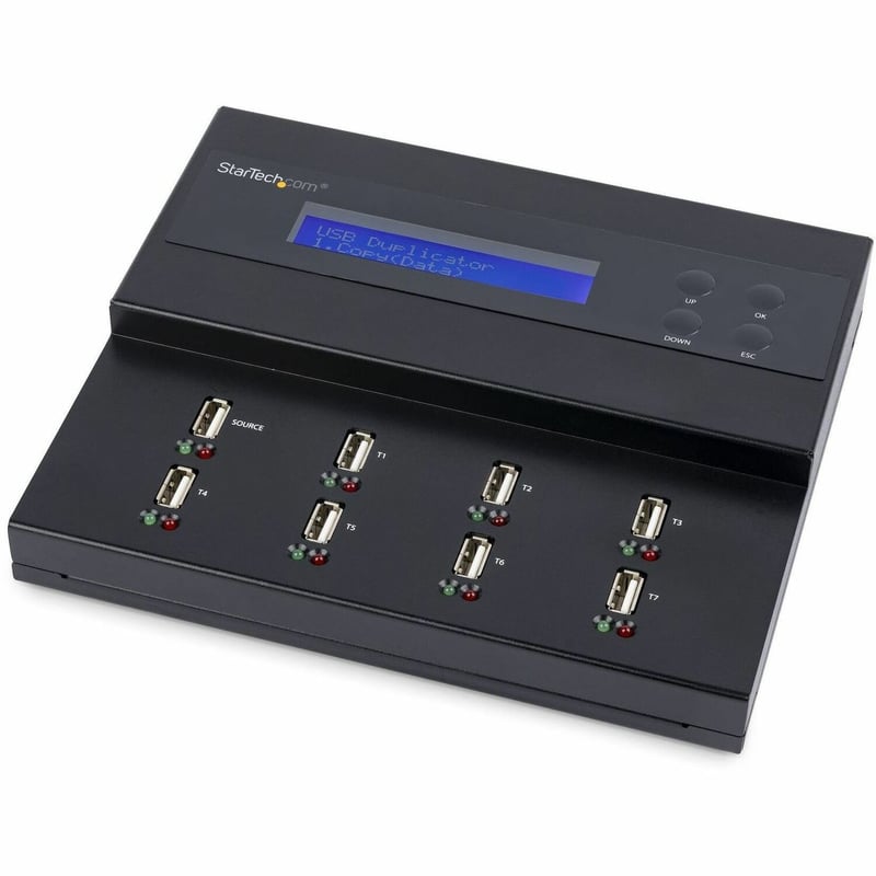StarTech.com Standalone 1 to 7 USB Thumb Drive Duplicator/Eraser, Multiple USB Flash Drive Copier/Cloner, Sector-by-Sector Copy, Sanitizer - Thumbnail 1