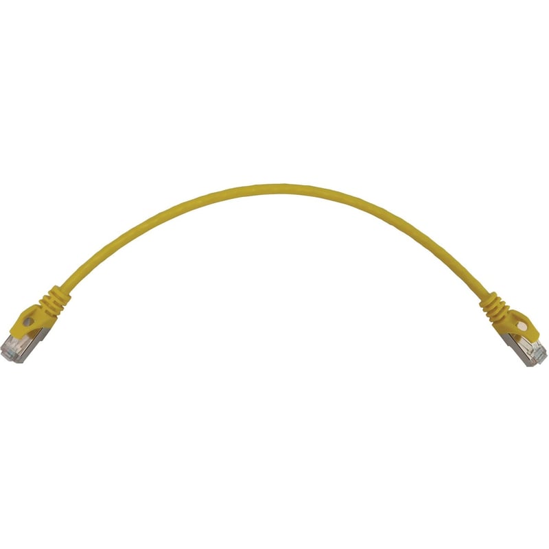 Eaton Tripp Lite Series Cat6a 10G Snagless Shielded Slim STP Ethernet Cable (RJ45 M/M), PoE, Yellow, 1 ft. (0.3 m) - Thumbnail 1