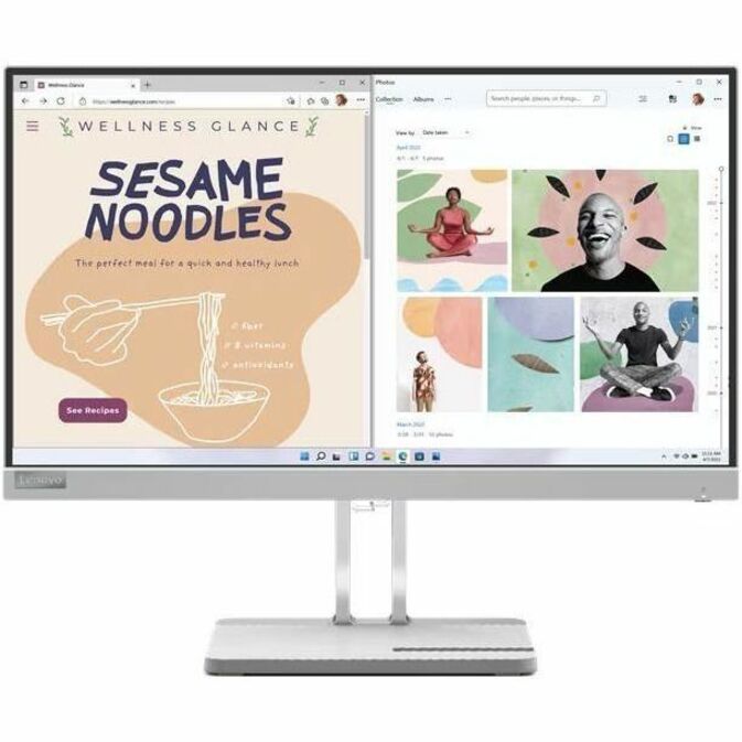 Lenovo L22e-40 22" Class Full HD LED Monitor - 16:9 - Cloud Gray - Thumbnail 5