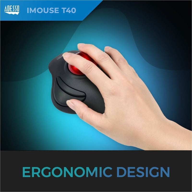 Adesso iMouse T40 Wireless Programmable Ergonomic Trackball Mouse - Thumbnail 2