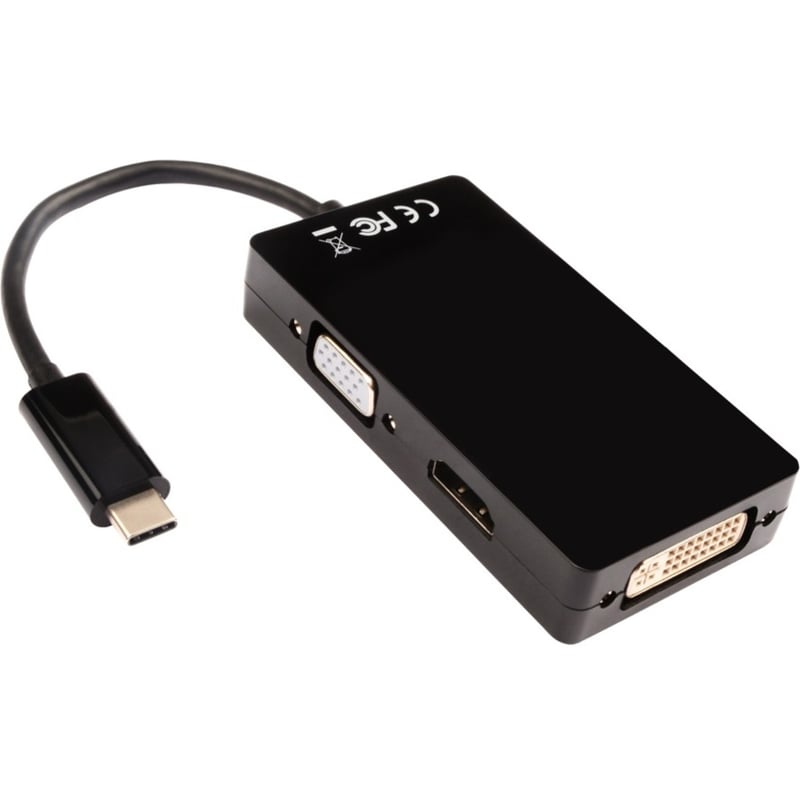 V7 USB-C Male to VGA Female, DVI Female, HDMI 1.4 Female HDMI: 9Gbps 4K UHD - Thumbnail 4