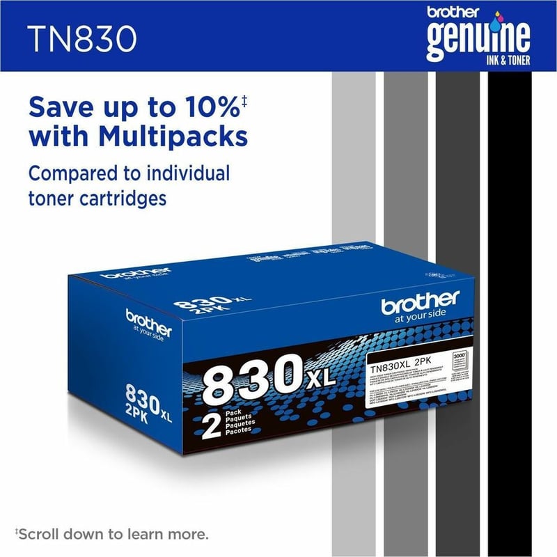 Brother Genuine TN830 Standard Yield Black Toner Cartridge - Thumbnail 4