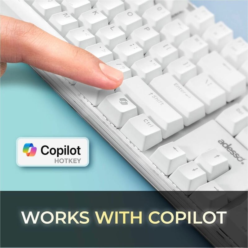 MULTI O/S W-COPILOT AI HOTKEY USB WHITE MECHANCICAL KEYBOARD - Thumbnail 4