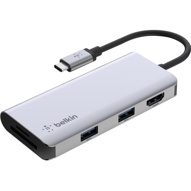 Belkin USB-C 5-in-1 Multiport Adapter, Laptop Docking Station, 2x USB-A 3.1, 4k HDMI @ 30Hz, Up to 5Gps data transfer - Thumbnail 1