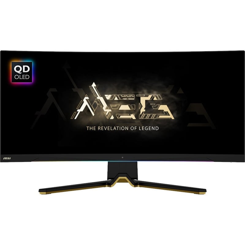MSI MEG 342C QD-OLED 34" Class UW-QHD Curved Screen Gaming OLED Monitor - 21:9 - Black, Gold - Thumbnail 3