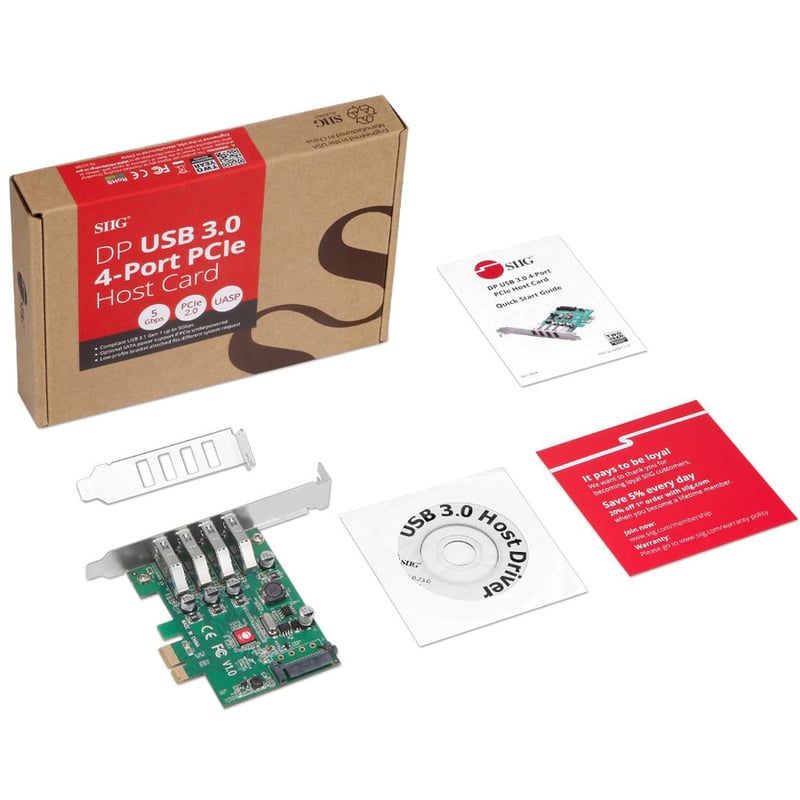 SIIG DP USB 3.0 4-Port PCIe Host Card - Thumbnail 2