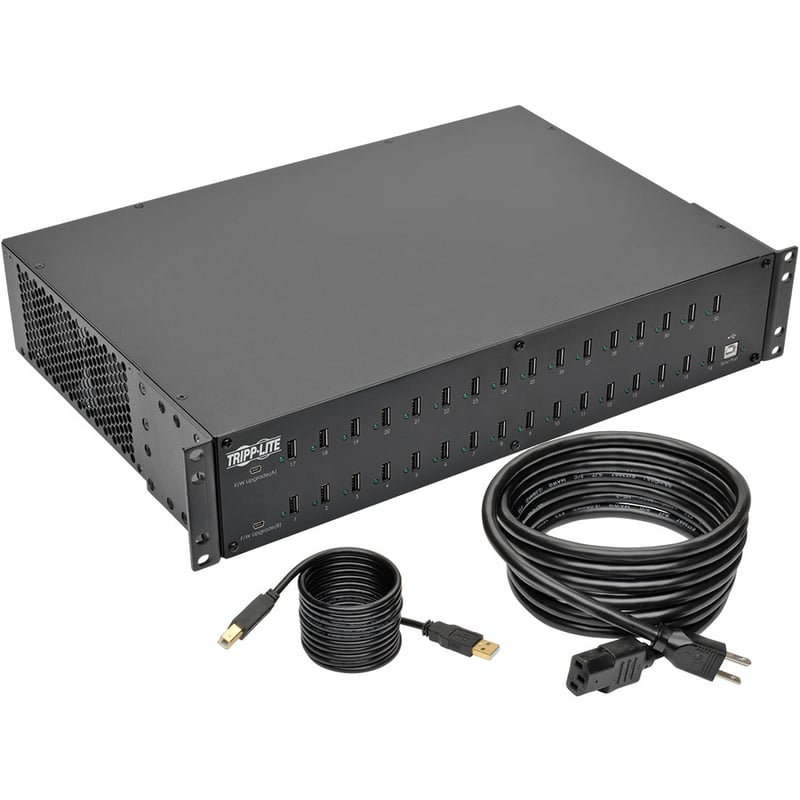 Tripp Lite by Eaton 32-Port USB Charging Station with Syncing 5V 80A (400W) USB Charger Output 2U Rack-Mount - Thumbnail 3