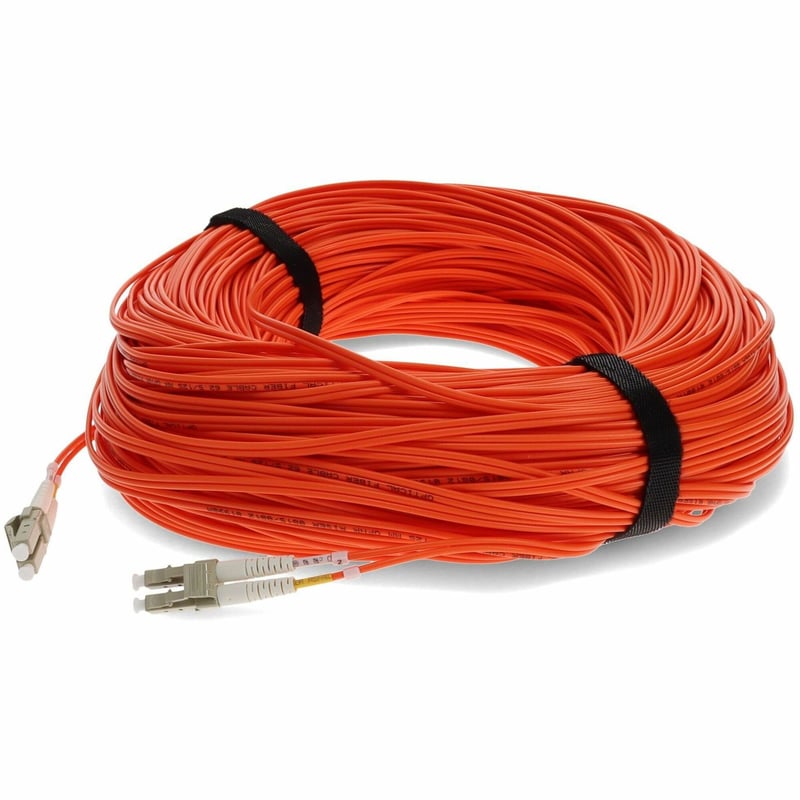 AddOn 75m LC to LC Orange OM1 Duplex OFNR (Riser-Rated) MMF Fiber Patch Cable - Thumbnail 1