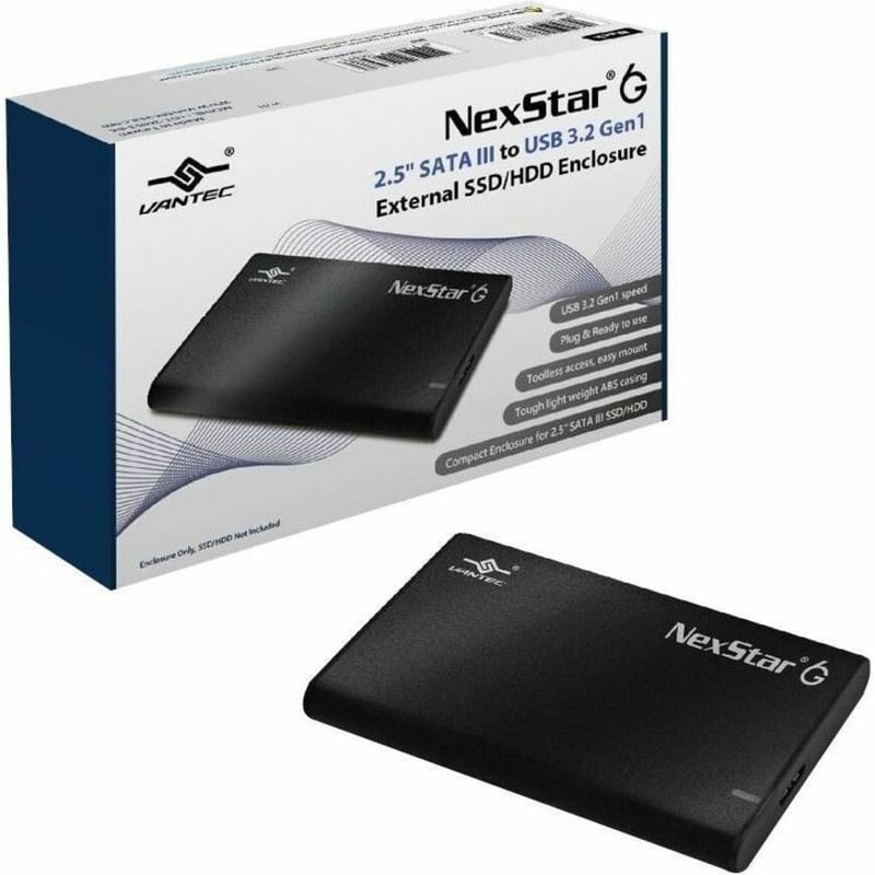 Vantec NexStar 6G NST-268S3-BK Drive Enclosure SATA/600 - USB 3.2 (Gen 1) Type Micro-B Host Interface - UASP Support External - Black - Thumbnail 5