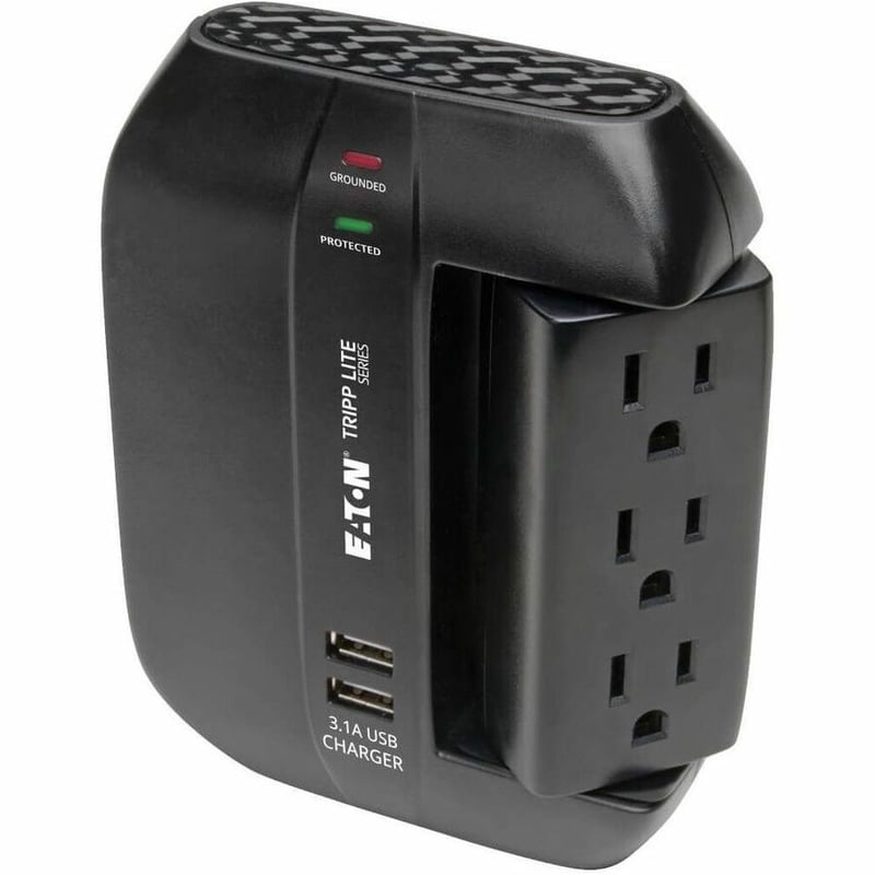 Tripp Lite by Eaton Protect It! 6-Outlet Surge Protector with 3 Rotatable Outlets - Direct Plug-In 1200 Joules 2 USB Ports - Thumbnail 5
